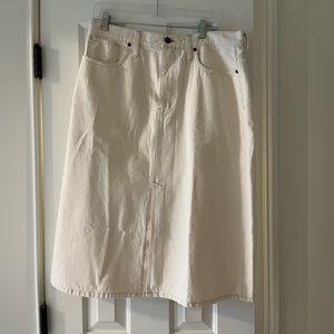 Madewell denim a-line midi skirt in vintage canvas wash NWOT